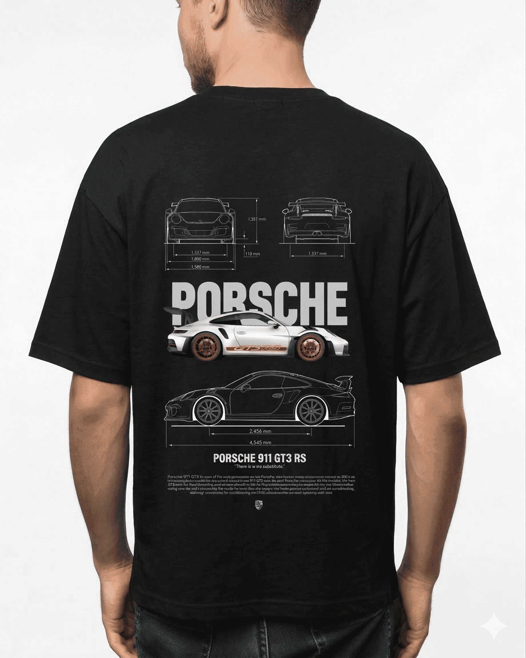 Black Porsche Drop Shoulder thumbnail 2