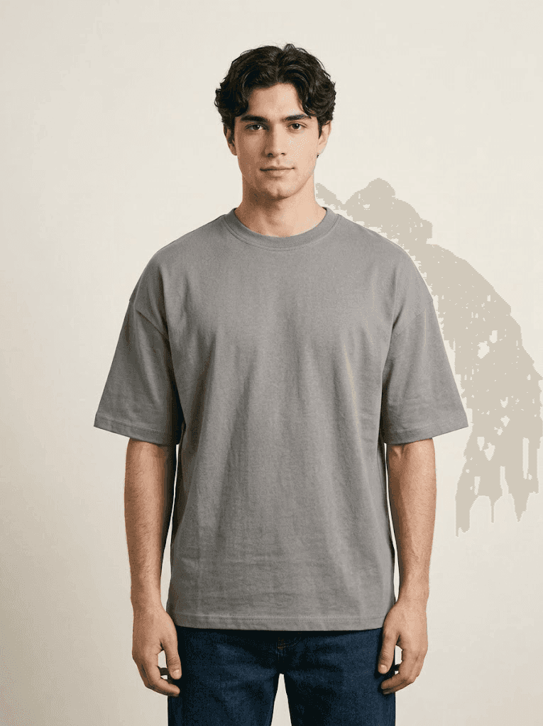 Grey Drop Shoulder